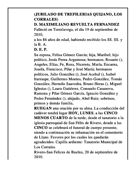 D. MAXIMILIANO REVUELTA FERNANDEZ