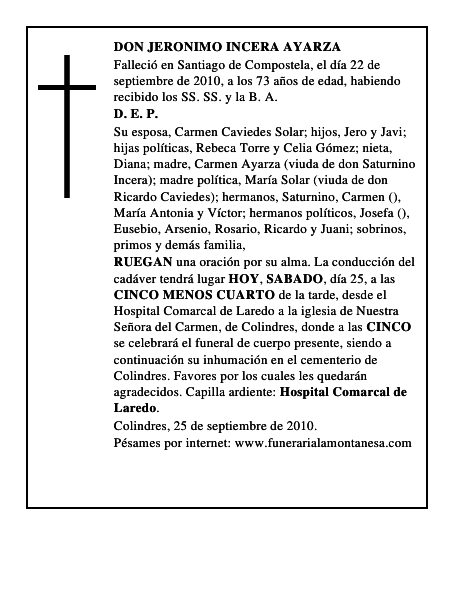 DON JERONIMO INCERA AYARZA