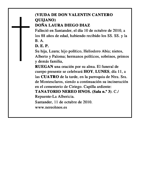 DOÑA LAURA DIEGO DIAZ