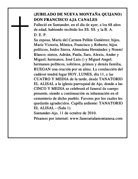 DON FRANCISCO AJA CANALES