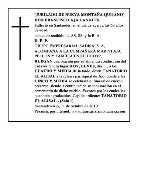 DON FRANCISCO AJA CANALES