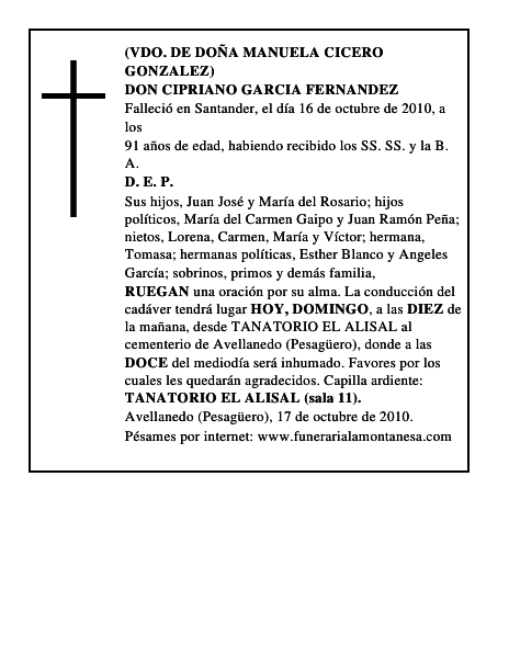 DON CIPRIANO GARCIA FERNANDEZ