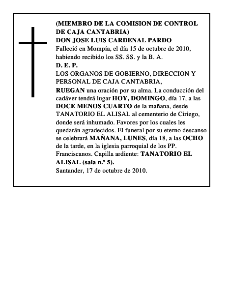 DON JOSE LUIS CARDENAL PARDO