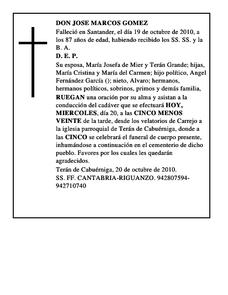 DON JOSE MARCOS GOMEZ