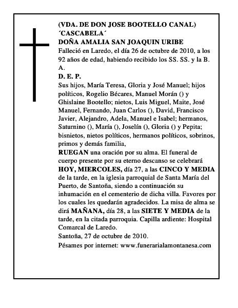 DOÑA AMALIA SAN JOAQUIN URIBE