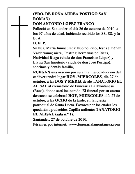 DON ANTONIO LOPEZ FRANCO