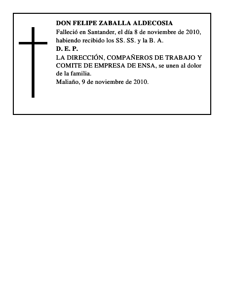 DON FELIPE ZABALLA ALDECOSIA