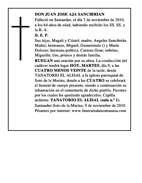 DON JUAN JOSE AJA SANCIBRIAN