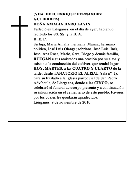DOÑA AMALIA HARO LAVIN