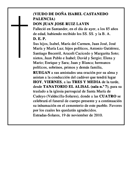 DON JUAN JOSE RUIZ LAVIN