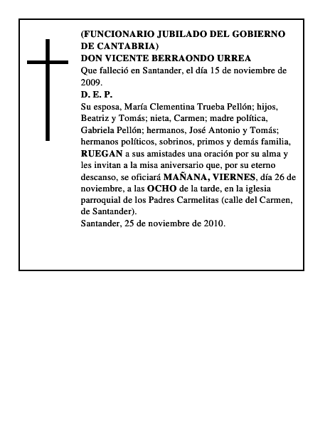 DON VICENTE BERRAONDO URREA