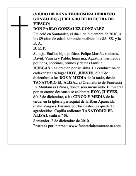 DON PABLO GONZALEZ GONZALEZ