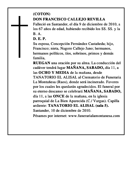 DON FRANCISCO CALLEJO REVILLA