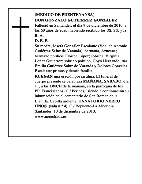 DON GONZALO GUTIERREZ GONZALEZ
