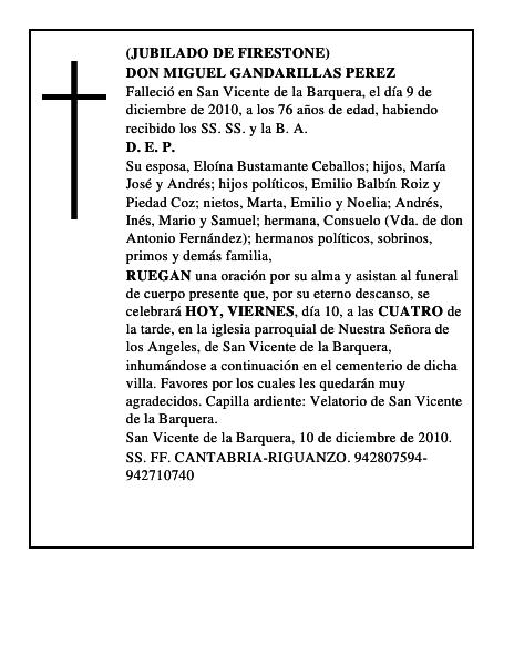 DON MIGUEL GANDARILLAS PEREZ