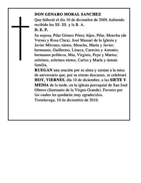 DON GENARO MORAL SANCHEZ