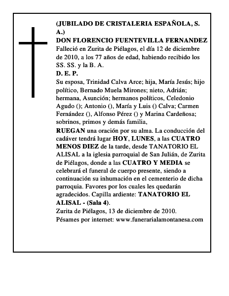 DON FLORENCIO FUENTEVILLA FERNANDEZ