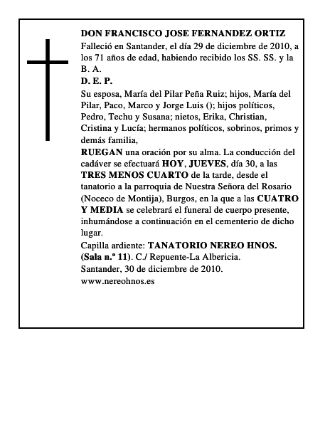 DON FRANCISCO JOSE FERNANDEZ ORTIZ