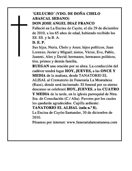 DON JOSE ANGEL DIAZ FRANCO