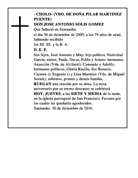 DON JOSE ANTONIO SOLIS GOMEZ