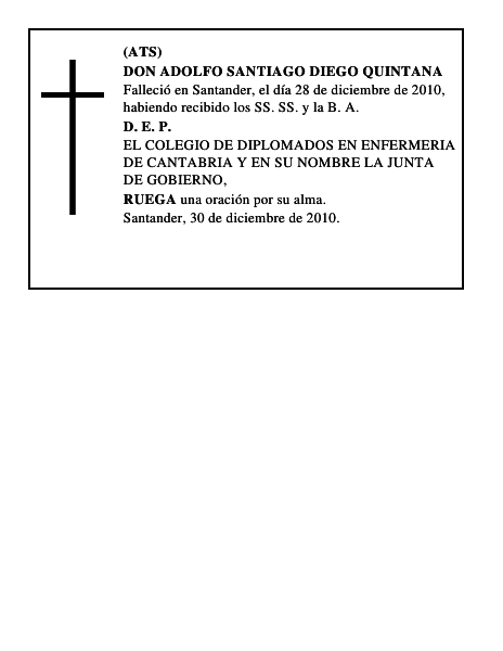 DON ADOLFO SANTIAGO DIEGO QUINTANA