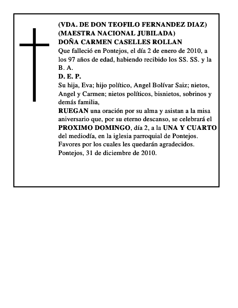 DOÑA CARMEN CASELLES ROLLAN