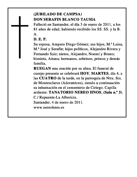 DON SERAFIN BLANCO TAUSIA