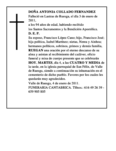 DOÑA ANTONIA COLLADO FERNANDEZ