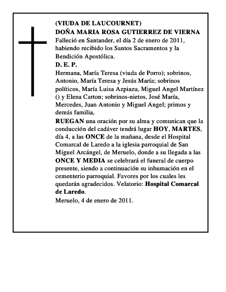 DOÑA MARIA ROSA GUTIERREZ DE VIERNA