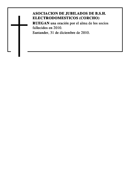 ASOCIACION DE JUBILADOS DE B.S.H. ELECTRODOMESTICOS (CORCHO)