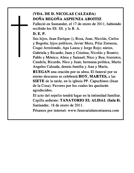 DOÑA BEGOÑA ASPIUNZA ABOITIZ
