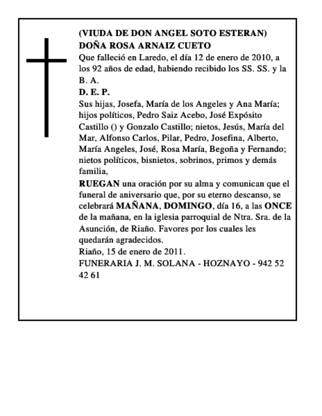 Obituaries 15-01-2011