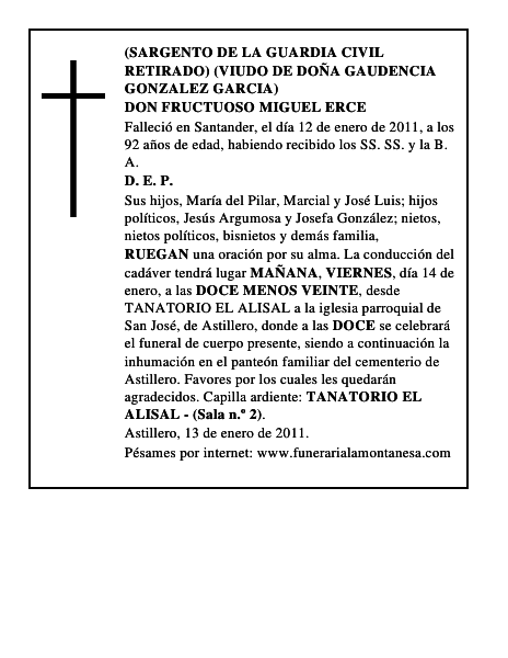 DON FRUCTUOSO MIGUEL ERCE