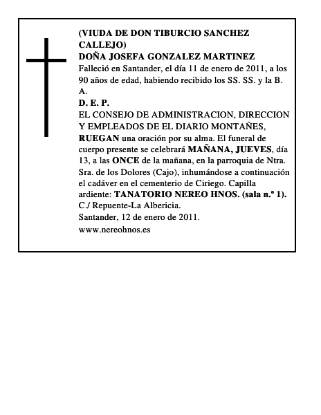 DOÑA JOSEFA GONZALEZ MARTINEZ