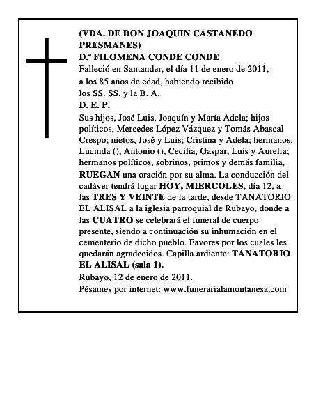 D.ª FILOMENA CONDE CONDE