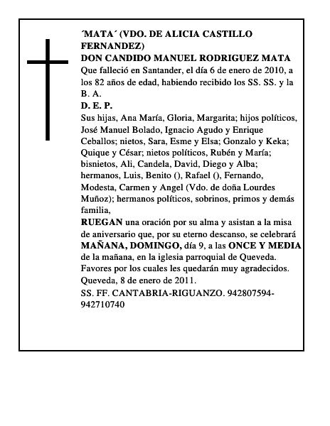 DON CANDIDO MANUEL RODRIGUEZ MATA