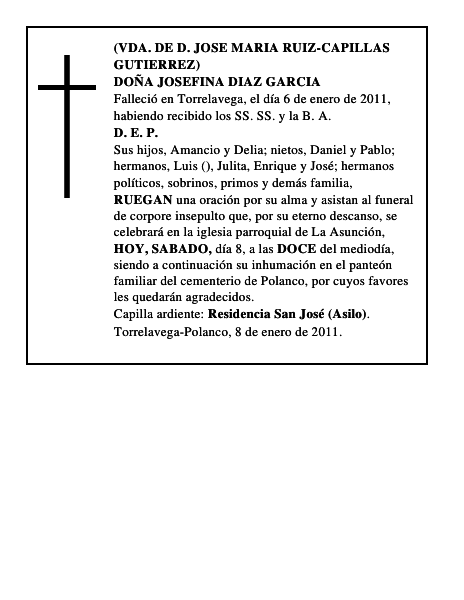 DOÑA JOSEFINA DIAZ GARCIA