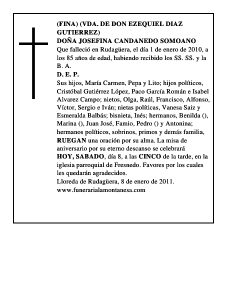 DOÑA JOSEFINA CANDANEDO SOMOANO