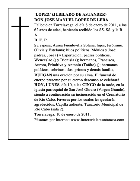 DON JOSE MANUEL LOPEZ DE LERA