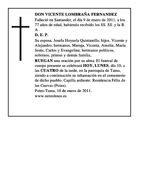 DON VICENTE LOMBRAÑA FERNANDEZ