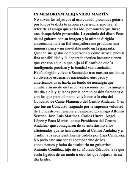 In memoriam Alejandro Martín