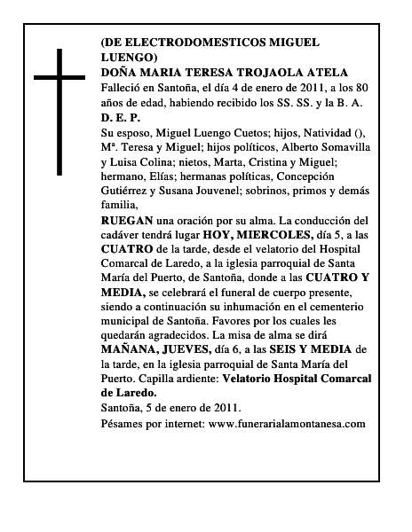 DOÑA MARIA TERESA TROJAOLA ATELA