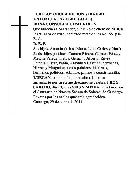 DOÑA CONSUELO GOMEZ DIEZ