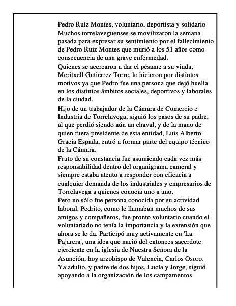 PEDRO RUIZ MONTES, VOLUNTARIO, DEPORTISTA Y SOLIDARIO