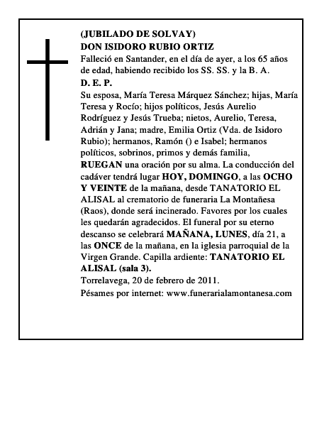 DON ISIDORO RUBIO ORTIZ