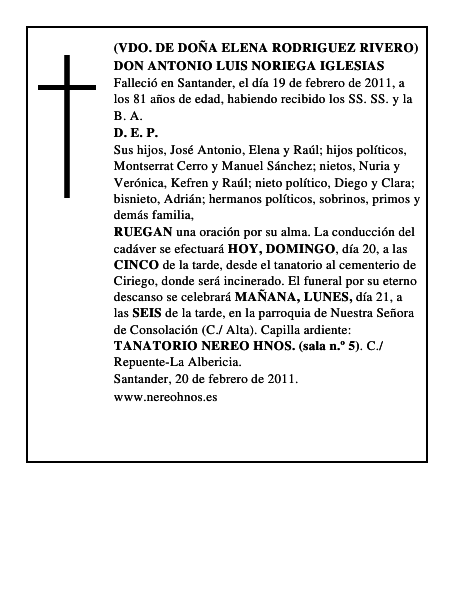 DON ANTONIO LUIS NORIEGA IGLESIAS