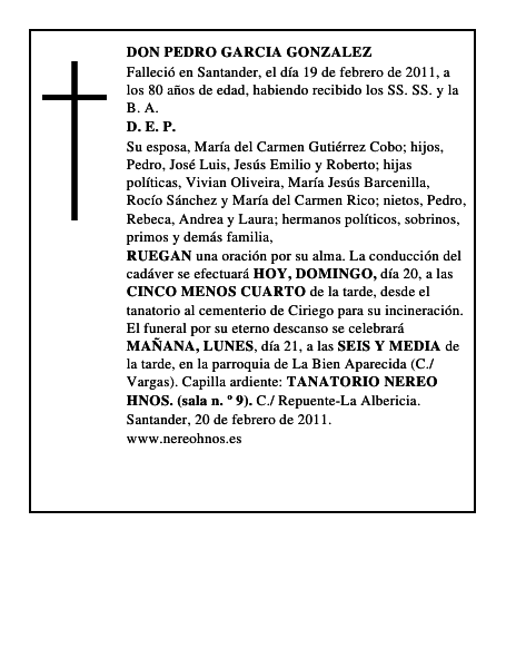 DON PEDRO GARCIA GONZALEZ