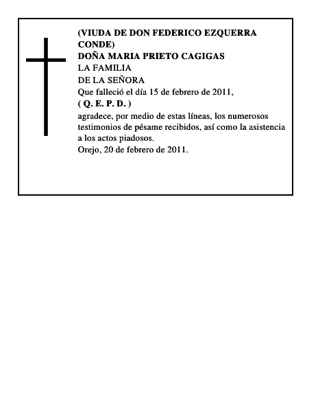 DOÑA MARIA PRIETO CAGIGAS