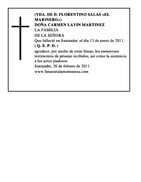 DOÑA CARMEN LAVIN MARTINEZ