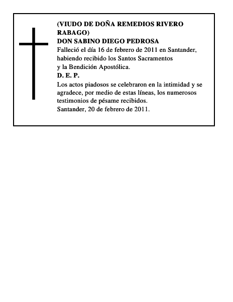 DON SABINO DIEGO PEDROSA